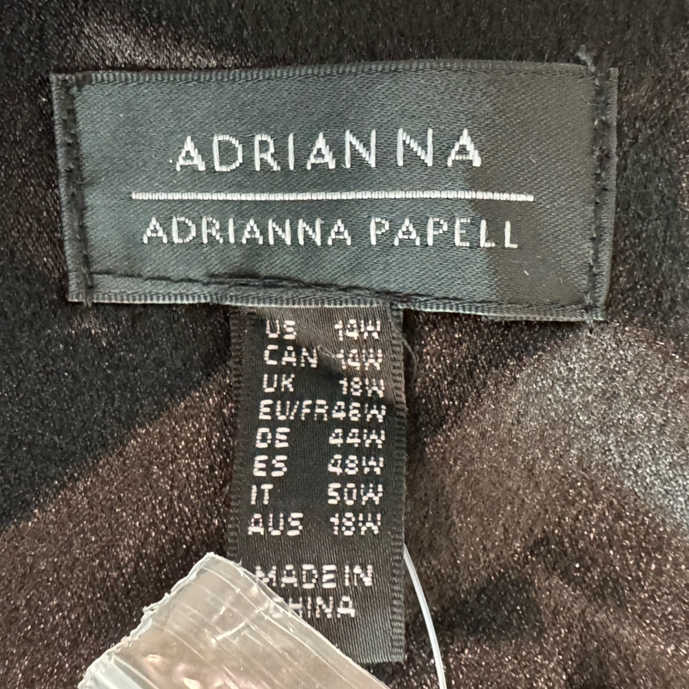 ADRIANNA PAPELL Tuxedo Dress in Black Satin Details Size 14W NWT - Picture 4 of 4
